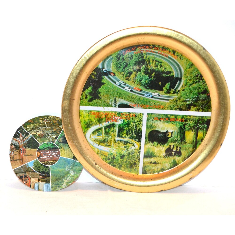Vintage Souvenir Tray and Catch All (ashtray) Great Smoky Mountains Tennessee